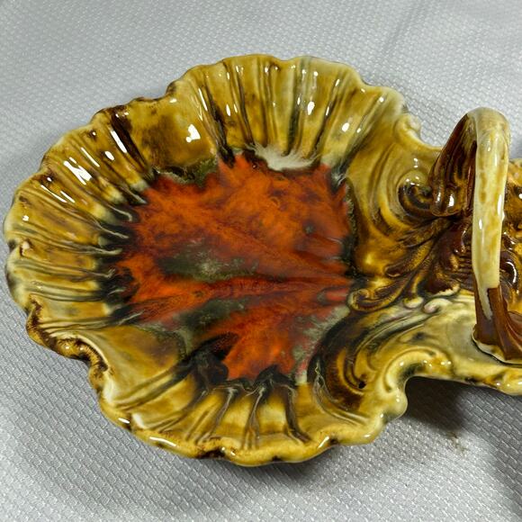 Marcia of California USA, MCM Ceramic Divided Serving Dish With Handle 1960's - Picture 4 of 10